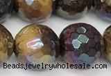 CTE2288 15 inches 12mm faceted round AB-color colorful tiger eye beads
