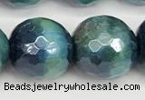 CTE2291 15 inches 12mm faceted round AB-color green tiger eye beads