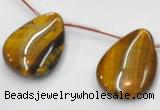 CTE23 20*28mm flat teardrop yellow tiger eye beads Wholesale