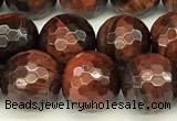 CTE2321 15 inches 8mm faceted round red tiger eye beads