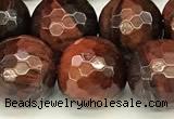 CTE2323 15 inches 12mm faceted round red tiger eye beads