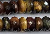 CTE2329 15 inches 5*10mm faceted rondelle colorful tiger eye beads