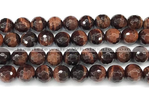 CTE2347 15 inches 12mm faceted round red tiger eye beads