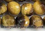 CTE2354 15 inches 8mm faceted round yellow tiger eye beads
