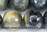 CTE2378 15 inches 10mm faceted round AB-color golden & blue tiger eye beads