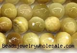 CTE2388 15 inches 6mm faceted round golden tiger eye beads