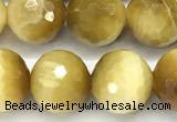 CTE2389 15 inches 8mm faceted round golden tiger eye beads