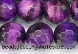 CTE2421 15 inches 10mm faceted round purple tiger eye beads