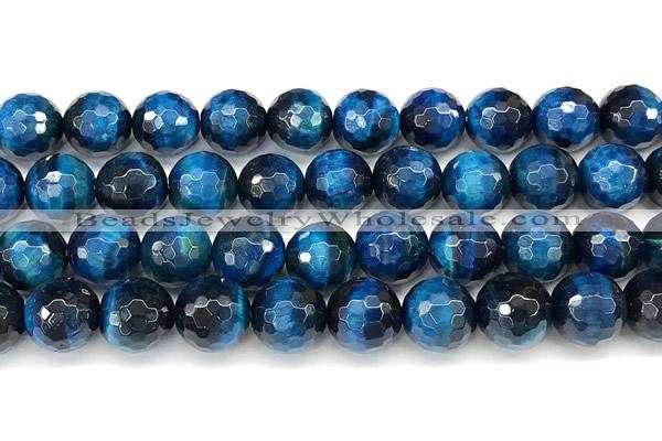 CTE2432 15 inches 12mm facted round blue tiger eye beads