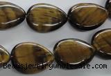 CTE307 15.5 inches 15*20mm flat teardrop yellow tiger eye gemstone beads