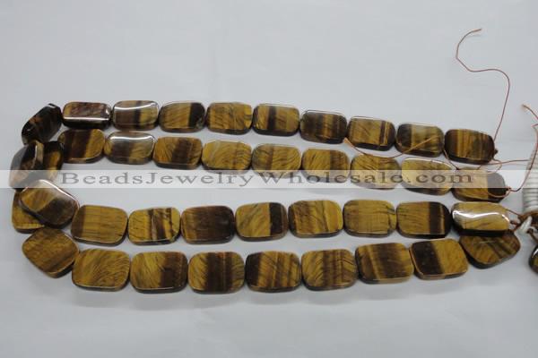 CTE310 15.5 inches 15*20mm rectangle yellow tiger eye gemstone beads