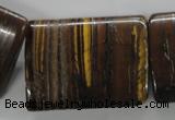 CTE313 15.5 inches 30*40mm flat tube yellow tiger eye gemstone beads