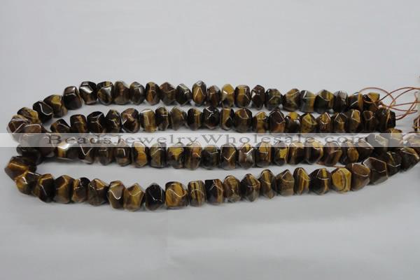 CTE336 15.5 inches 8*12mm faceted nuggets yellow tiger eye gemstone beads