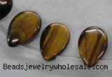 CTE338 Top-drilled 13*18mm flat teardrop yellow tiger eye gemstone beads