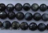 CTE443 15.5 inches 10mm faceted round blue tiger eye beads