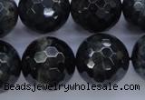 CTE448 15.5 inches 20mm faceted round blue tiger eye beads