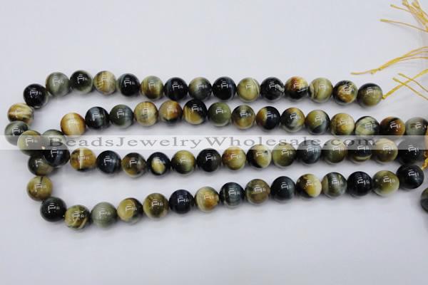 CTE554 15.5 inches 12mm round golden & blue tiger eye beads