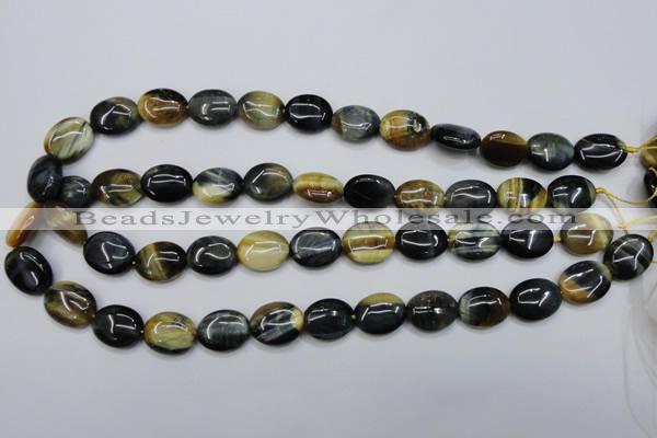 CTE570 15.5 inches 13*17mm oval golden & blue tiger eye beads