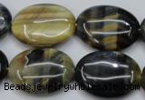 CTE572 15.5 inches 18*25mm oval golden & blue tiger eye beads