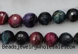 CTE582 15.5 inches 8mm faceted round colorful tiger eye beads