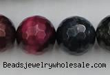 CTE587 15.5 inches 18mm faceted round colorful tiger eye beads