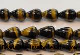 CTE605 15.5 inches 6*10mm teardrop yellow tiger eye beads wholesale