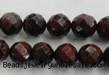 CTE704 15.5 inches 12mm faceted round red tiger eye beads