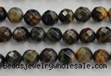 CTE721 15.5 inches 6mm faceted round yellow & blue tiger eye beads