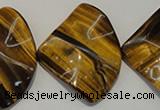 CTE845 15.5 inches 30*40mm wavy triangle yellow tiger eye beads