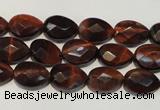 CTE881 15.5 inches 8*12mm faceted flat teardrop red tiger eye beads