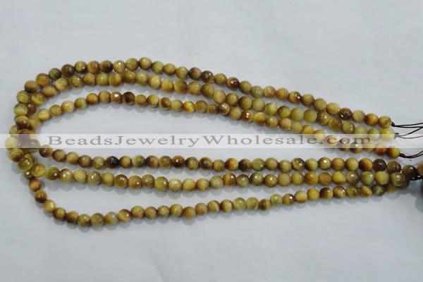 CTE901 15.5 inches 6mm faceted round golden tiger eye beads