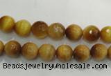 CTE902 15.5 inches 8mm faceted round golden tiger eye beads