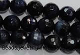 CTE934 15.5 inches 12mm faceted round dyed blue tiger eye beads