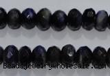 CTE941 15.5 inches 6*10mm faceted rondelle dyed blue tiger eye beads