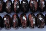 CTE95 15.5 inches 10*20mm faceted rondelle red tiger eye beads