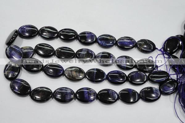 CTE953 15.5 inches 13*18mm oval dyed blue tiger eye beads wholesale