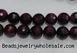 CTE971 15.5 inches 6mm faceted round dyed red tiger eye beads