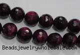 CTE972 15.5 inches 8mm faceted round dyed red tiger eye beads