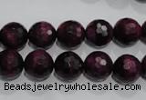 CTE973 15.5 inches 10mm faceted round dyed red tiger eye beads