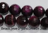 CTE974 15.5 inches 12mm faceted round dyed red tiger eye beads