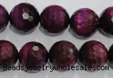 CTE975 15.5 inches 14mm faceted round dyed red tiger eye beads