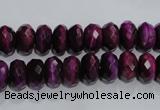 CTE981 15.5 inches 6*10mm faceted rondelle dyed red tiger eye beads