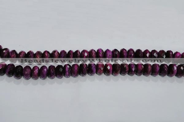 CTE983 15.5 inches 10*14mm faceted rondelle dyed red tiger eye beads