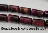 CTE989 15.5 inches 8*14mm tube dyed red tiger eye beads wholesale