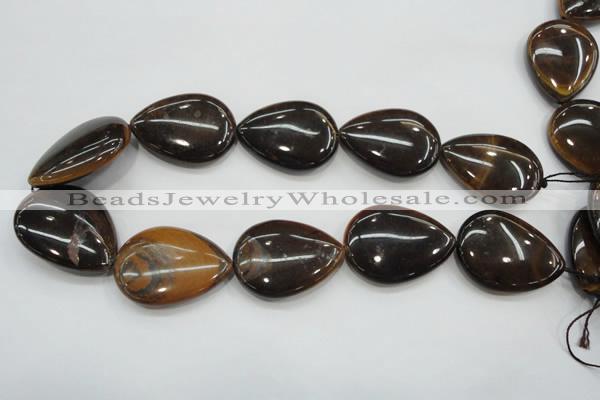 CTE99 15.5 inches 30*40mm flat teardrop yellow tiger eye beads wholesale