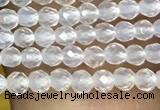 CTG1000 15.5 inches 2mm faceted round tiny white agate beads