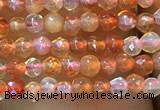 CTG1003 15.5 inches 2mm faceted round tiny red agate beads