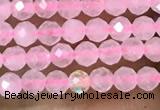 CTG1017 15.5 inches 2mm faceted round tiny rose quartz beads