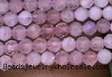 CTG1018 15.5 inches 2mm faceted round tiny rose quartz beads