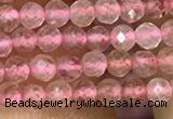 CTG1019 15.5 inches 2mm faceted round tiny strawberry quartz beads